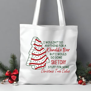 Funny Christmas Tree Cake Tote Bag - Christmas, Winter, Gift